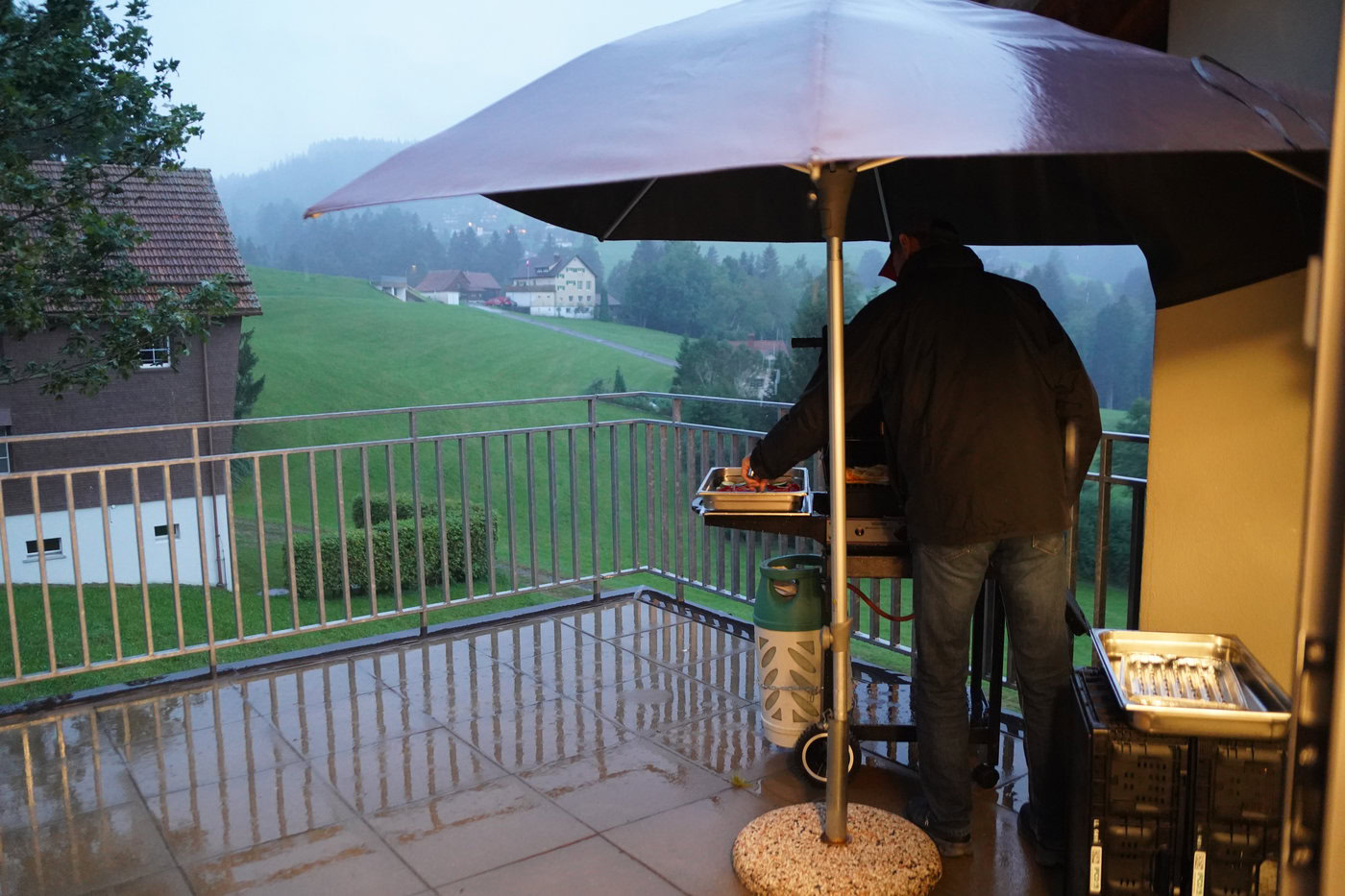 Grillabend im Regen